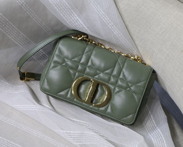 Dior original macrocannage calfskin small caro bag M9241 green