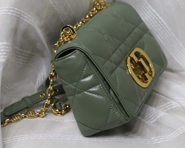 Dior original macrocannage calfskin small caro bag M9241 green