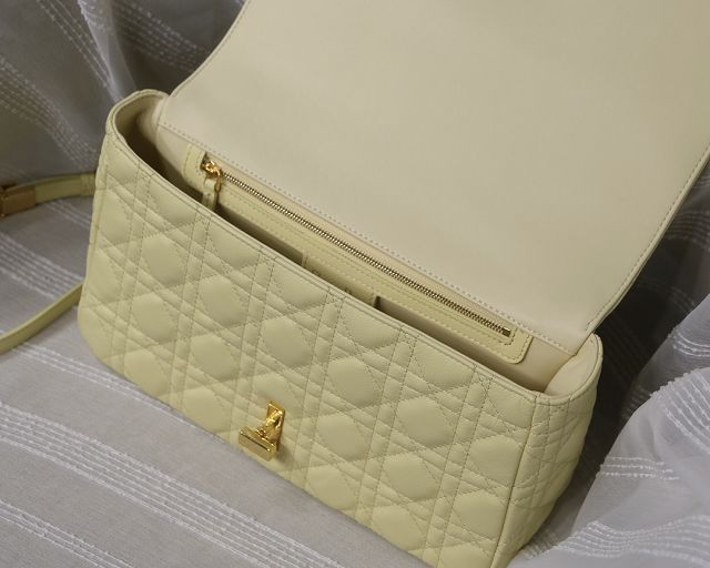 Dior original calfskin large caro bag M9243 light yellow