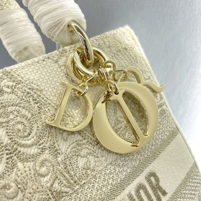 Dior original canvas medium lady bag M0565-5 beige