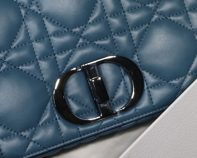 Dior original macrocannage calfskin large caro bag M9243 blue