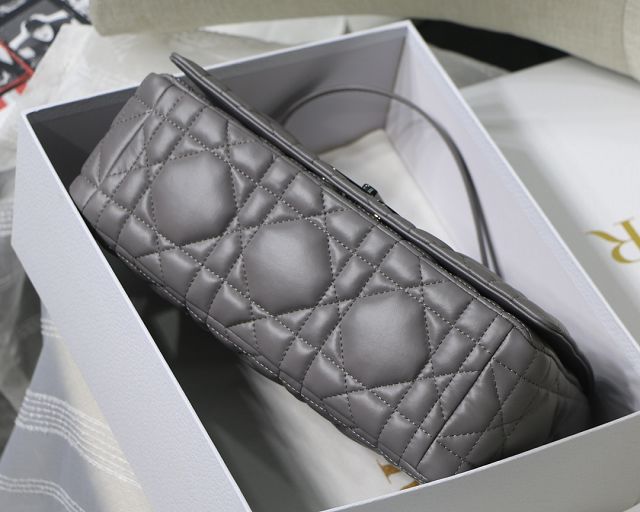 Dior original macrocannage calfskin large caro bag M9243 grey