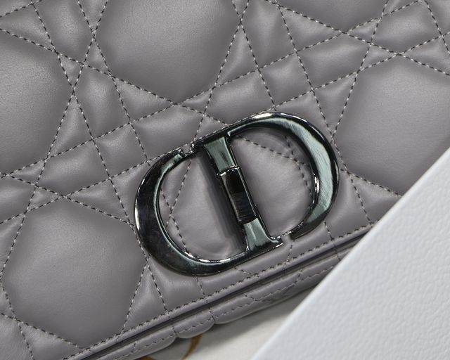 Dior original macrocannage calfskin medium caro bag M9242 grey