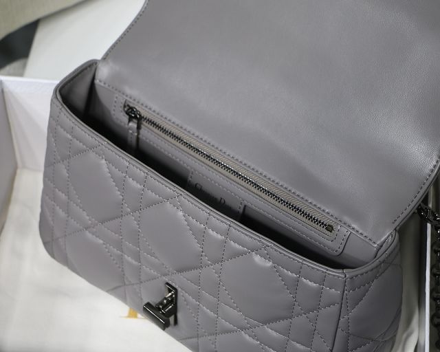 Dior original macrocannage calfskin medium caro bag M9242 grey