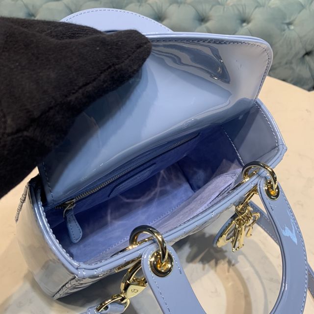 Dior original patent calfskin small my ABCdior bag M0538 blue