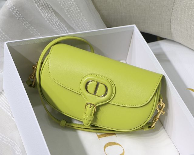 Dior original box calfskin bobby east-west bag M9327 fluorescent yellow