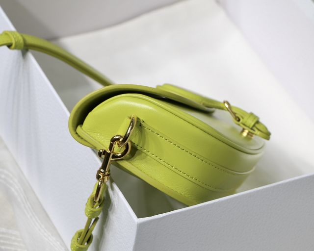 Dior original box calfskin bobby east-west bag M9327 fluorescent yellow