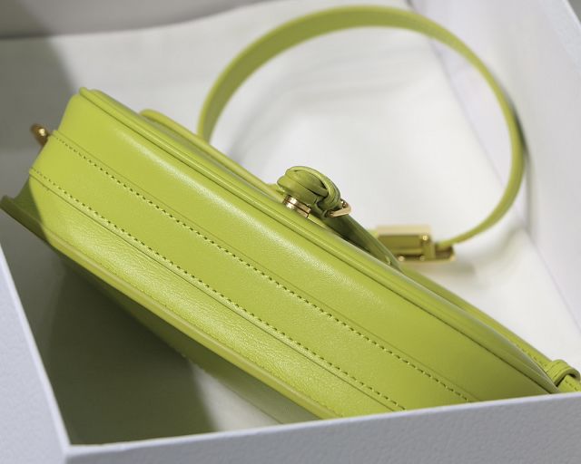 Dior original box calfskin bobby east-west bag M9327 fluorescent yellow