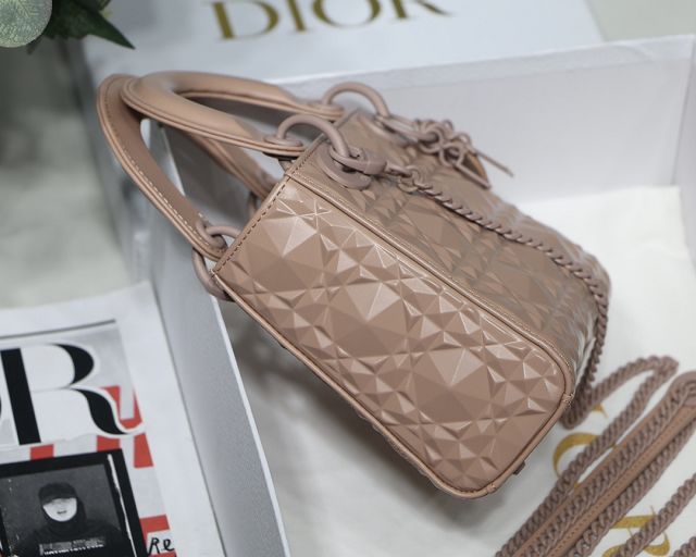 Dior original calfskin mini lady dior bag M0505S rose des vents 