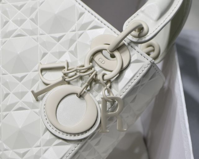 Dior original calfskin mini lady dior bag M0505S white