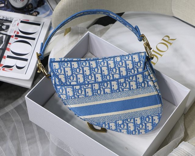 Dior original canvas saddle bag M0446 blue