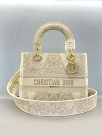 Dior original canvas medium lady bag M0565-5 beige