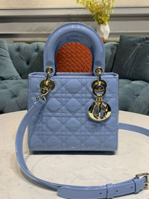 Dior original patent calfskin small my ABCdior bag M0538 blue