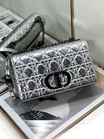 Dior original calfskin medium caro bag M9242 silver