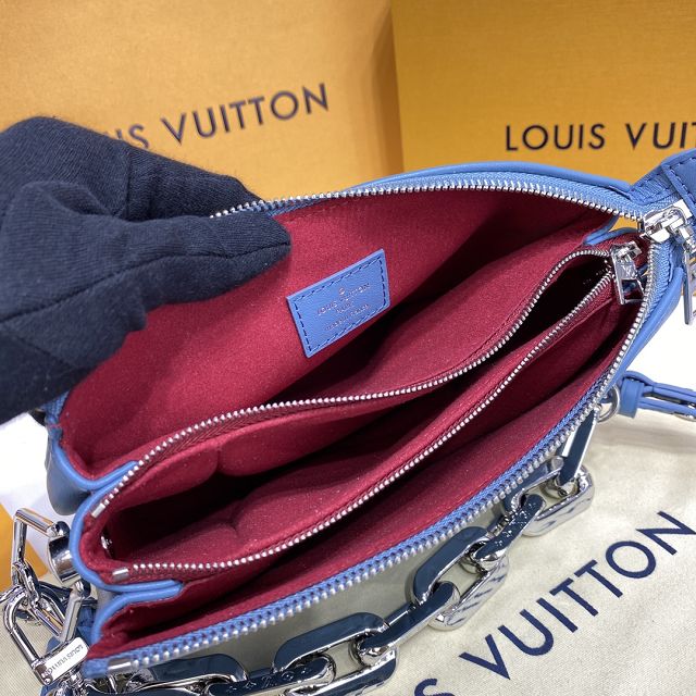 Louis vuitton original lambskin coussin BB bag M20574 blue