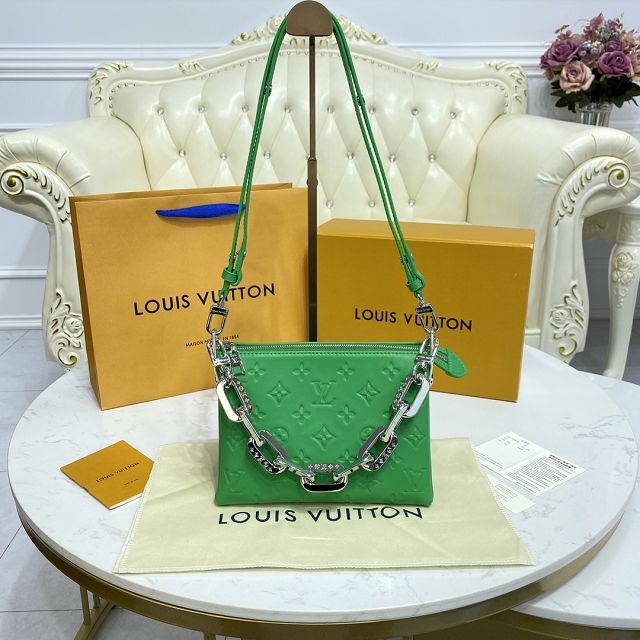 Louis vuitton original lambskin coussin BB bag M20574 green