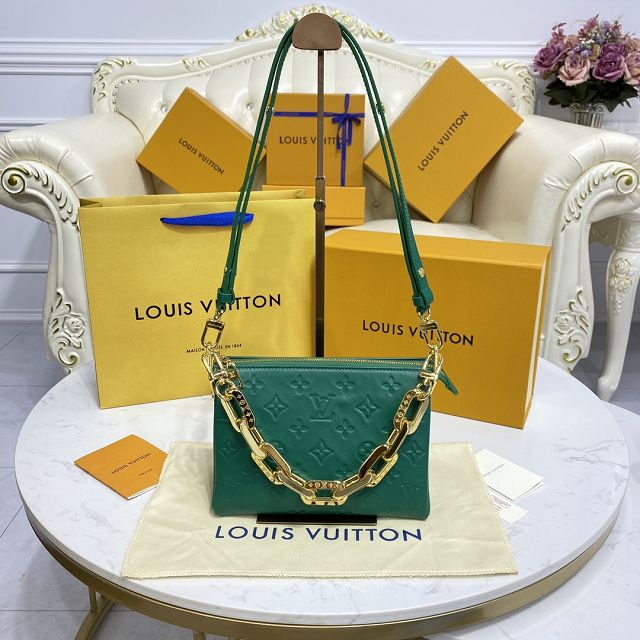 Louis vuitton original lambskin coussin BB bag M20574 peacock green