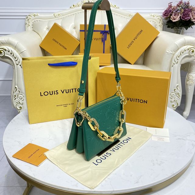 Louis vuitton original lambskin coussin BB bag M20574 peacock green