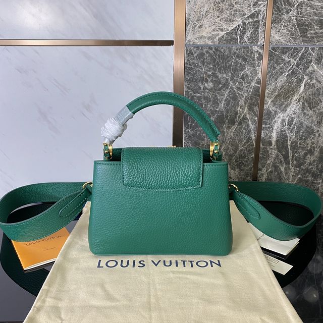 Louis vuitton original calfskin capucines mini handbag M59435 emerald