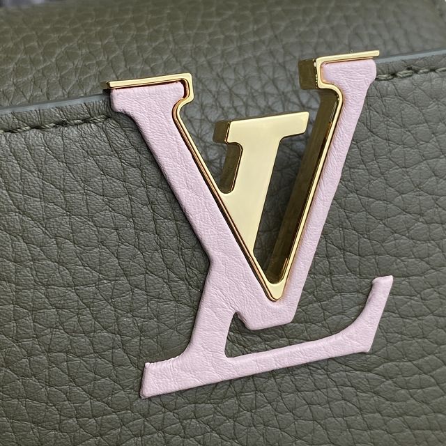 Louis vuitton original calfskin capucines mini handbag M59709 khaki green