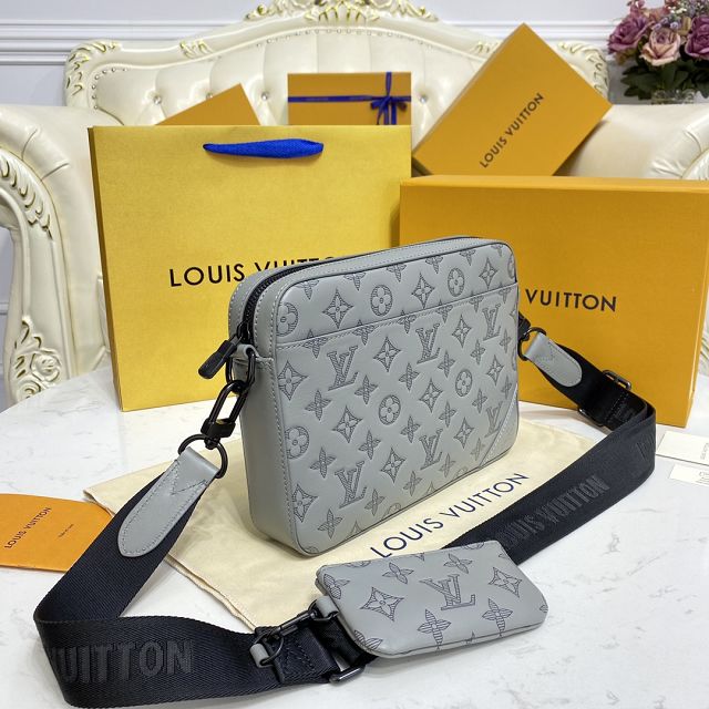 Louis vuitton original monogram calfskin messenger bag M46104 grey