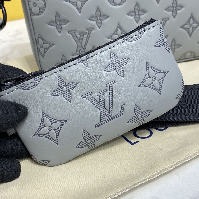 Louis vuitton original monogram calfskin messenger bag M46104 grey