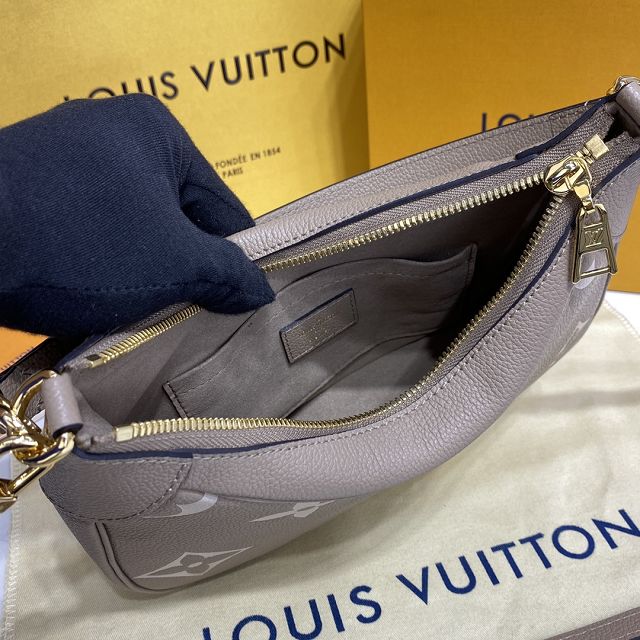 Louis vuitton original calfskin bagatelle BB hobo bag M46112 grey