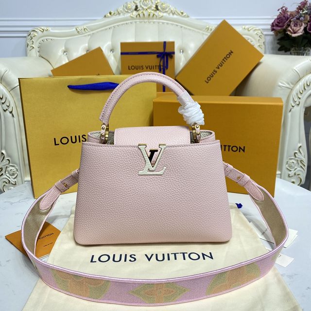 Louis vuitton original calfskin capucines BB handbag M59597 pink