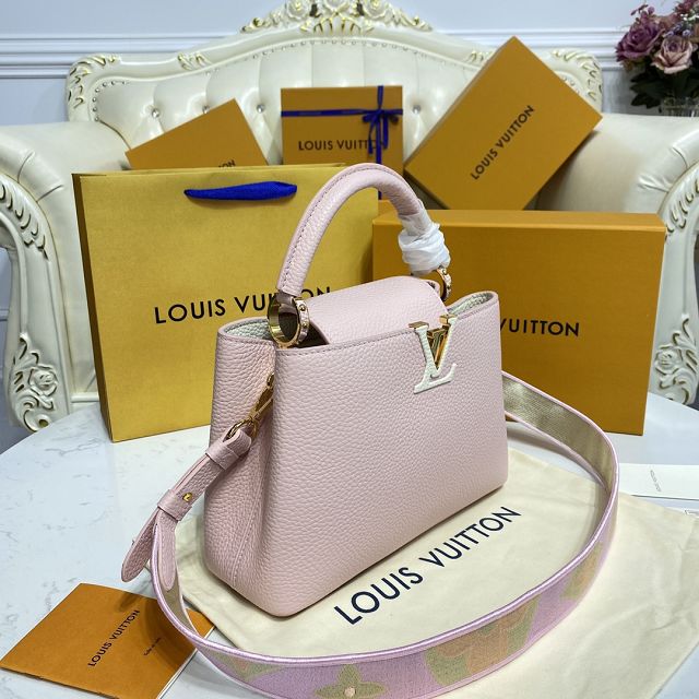 Louis vuitton original calfskin capucines BB handbag M59597 pink