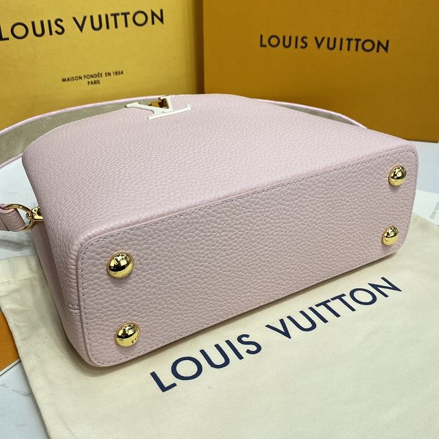 Louis vuitton original calfskin capucines BB handbag M59597 pink