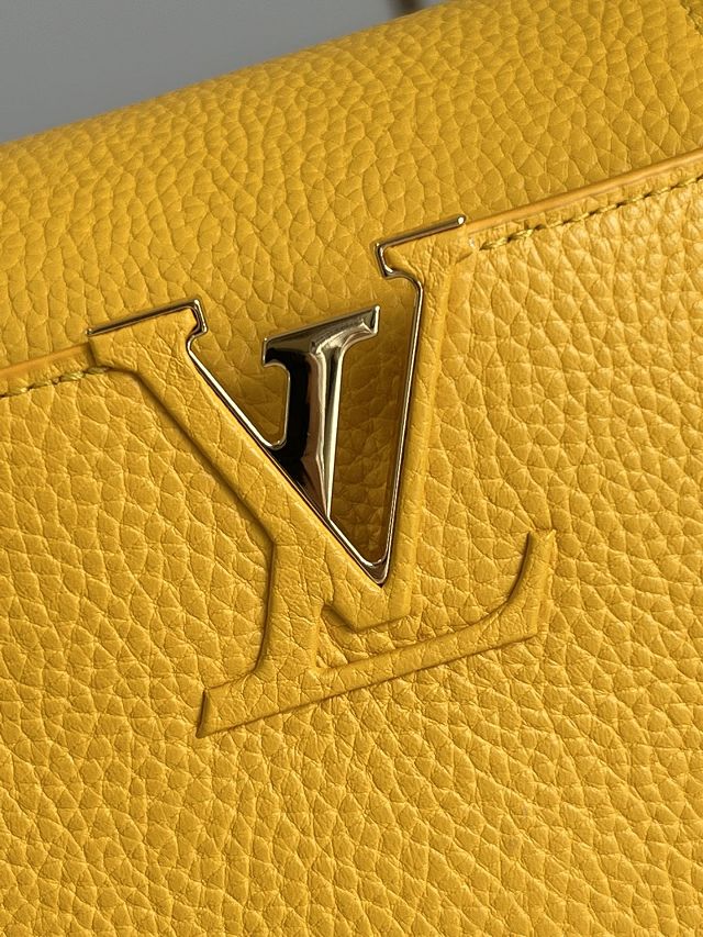 Louis vuitton original calfskin capucines mm handbag M59516 flower yellow