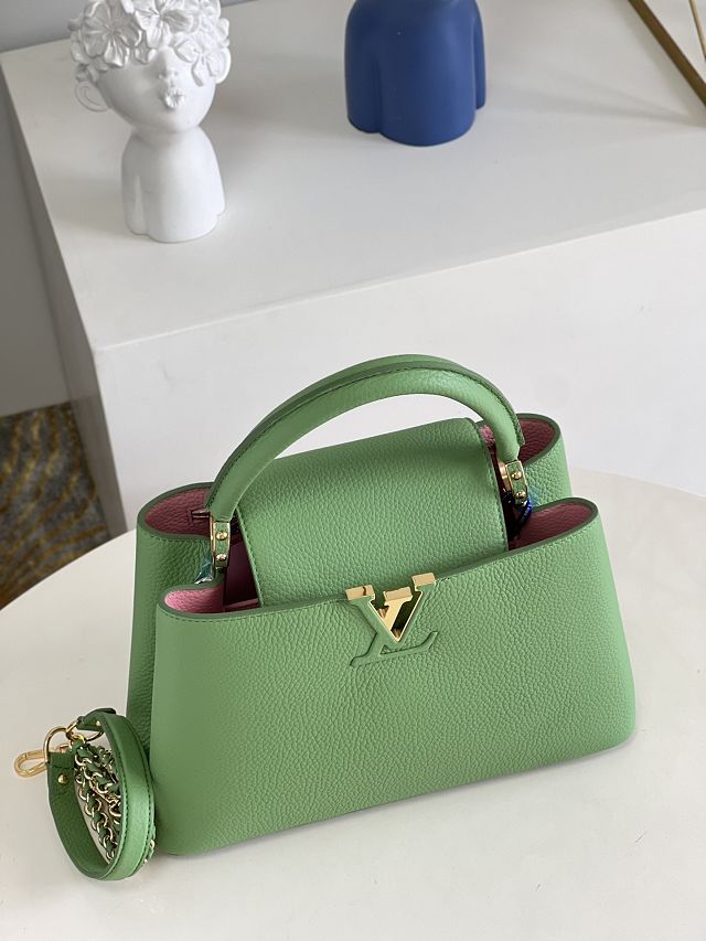 Louis vuitton original calfskin capucines mm handbag M59516 green