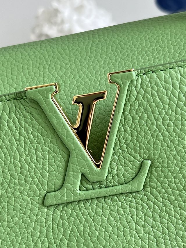 Louis vuitton original calfskin capucines mm handbag M59516 green