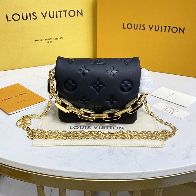 Louis vuitton original lambskin coussin beltbag mm m81125 black