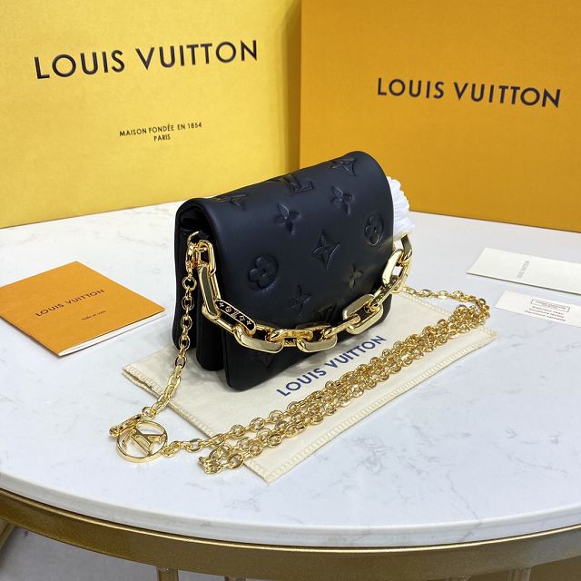 Louis vuitton original lambskin coussin beltbag mm m81125 black