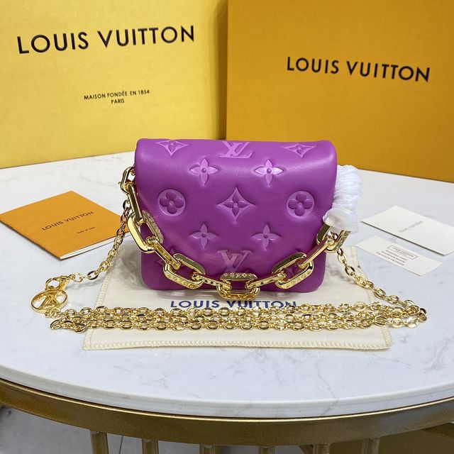 Louis vuitton original lambskin coussin beltbag mm m81127 purple