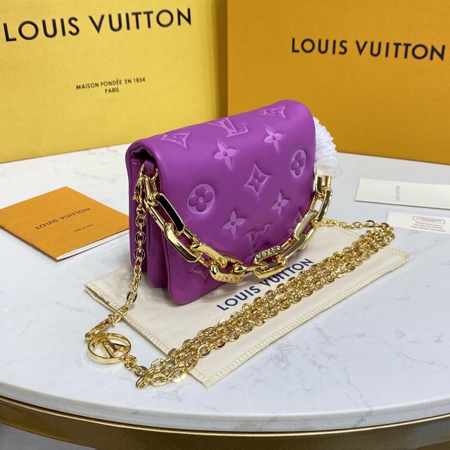 Louis vuitton original lambskin coussin beltbag mm m81127 purple