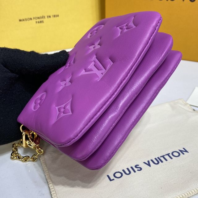 Louis vuitton original lambskin coussin beltbag mm m81127 purple