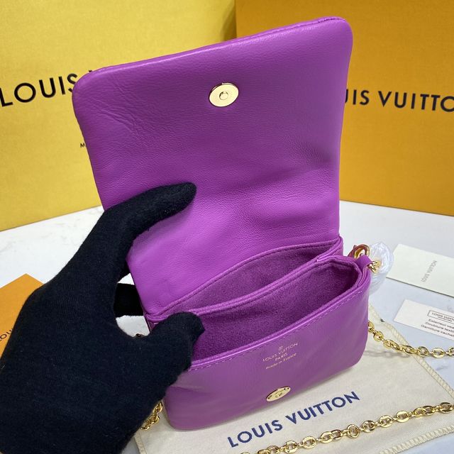 Louis vuitton original lambskin coussin beltbag mm m81127 purple