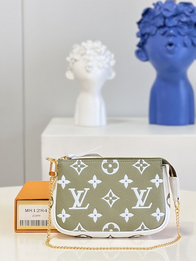 Louis vuitton original calfskin mini pochette M81284 khaki green