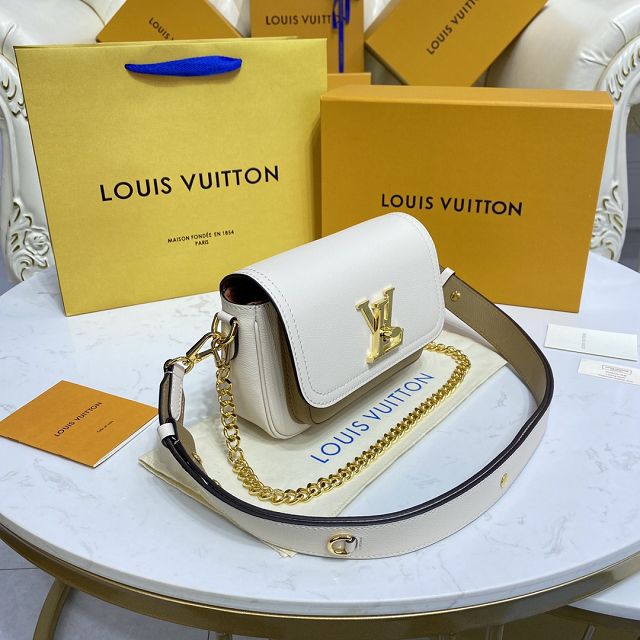 Louis vuitton original calfskin bucket bag M58555 white