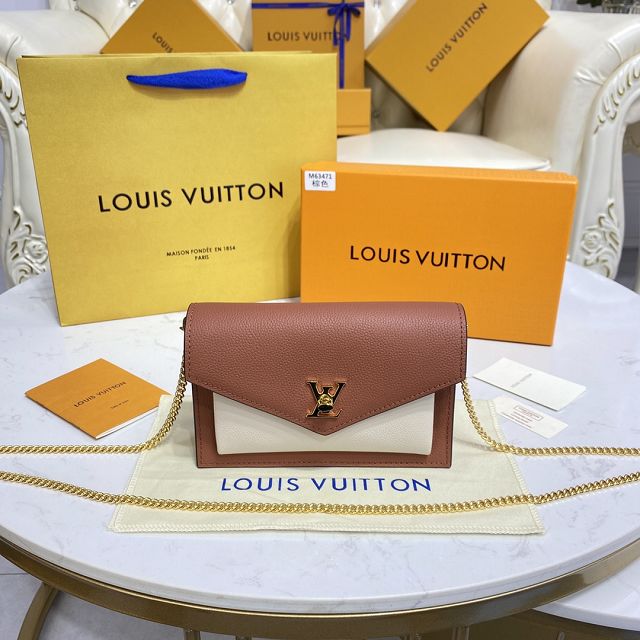 Louis vuitton original calfskin mylockme chain pochette M63471 brown