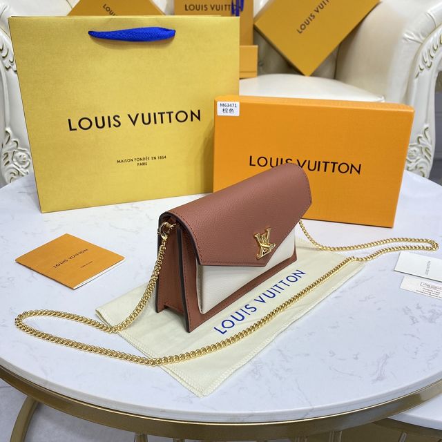 Louis vuitton original calfskin mylockme chain pochette M63471 brown