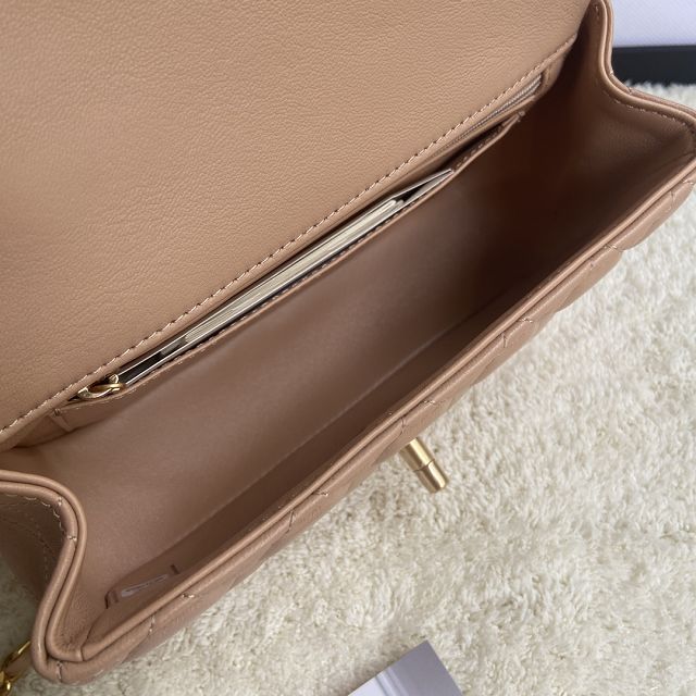 CC original lambskin top handle flap bag bag AS2431 brown