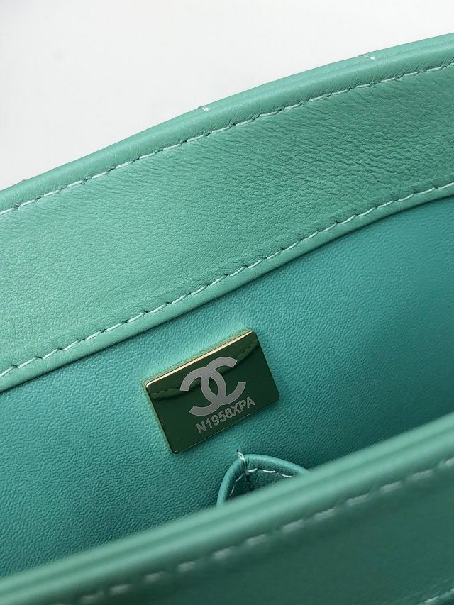 CC original lambskin top handle flap bag A92236-3 green