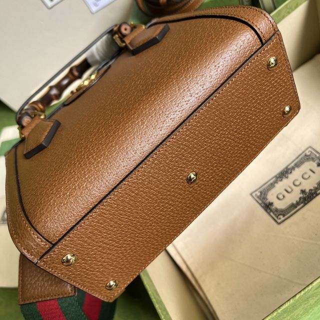 GG original calfskin diana mini tote bag 702732 brown