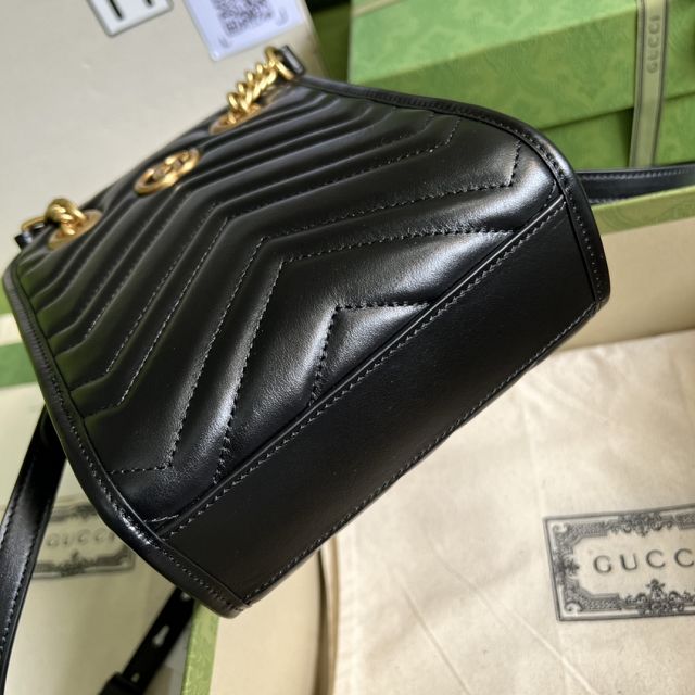 2022 GG original calfskin marmont mini bag 696123 black