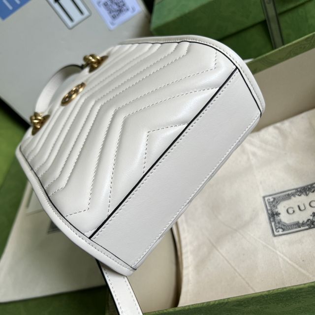 2022 GG original calfskin marmont mini bag 696123 white
