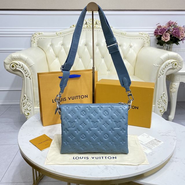 2023 Louis vuitton original lambskin coussin pm bag M57699 blue