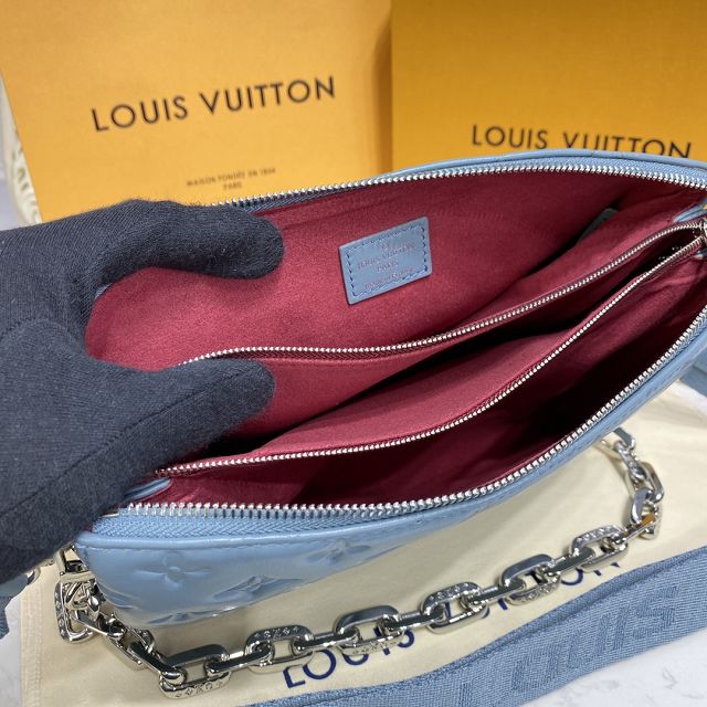 2023 Louis vuitton original lambskin coussin pm bag M57699 blue